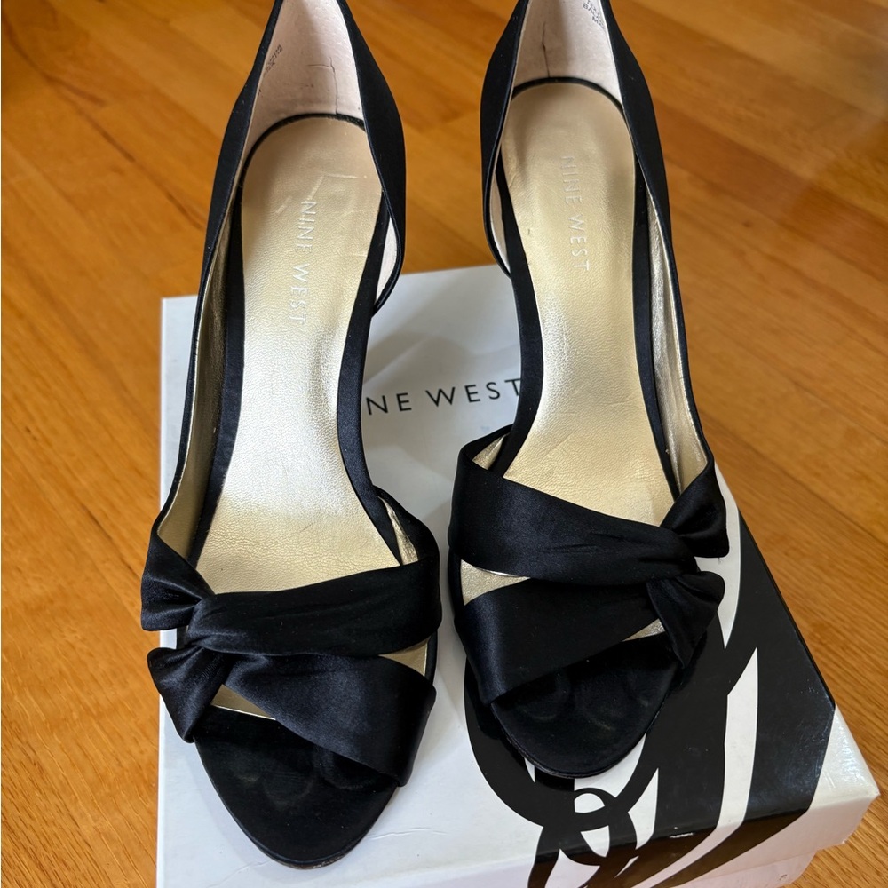 Nine West Jojus Black Formal Heels with Knotted Detail